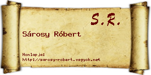 Sárosy Róbert névjegykártya